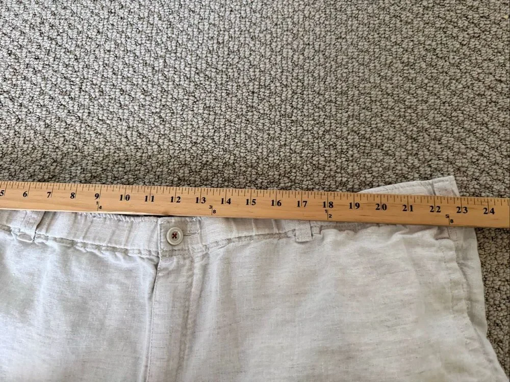 Tommy Bahama Relax 3XB 100% Linen Pants Beige Drawstring Casual